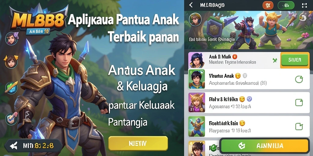 Tampilan antarmuka aplikasi MLBB8 untuk pemantauan anak.