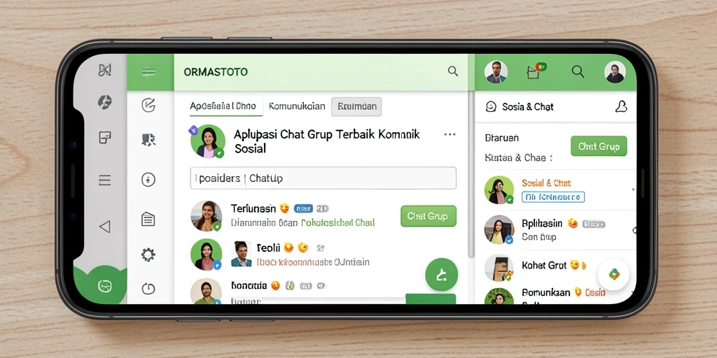 Antarmuka ORMASTOTO yang menarik dan fungsional untuk Chat Grup.