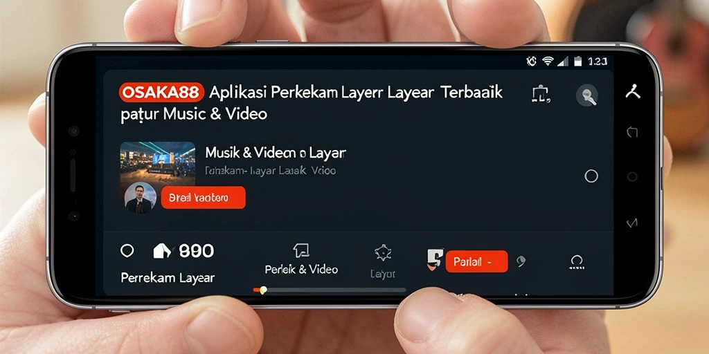Tampilan antarmuka aplikasi OSAKA88 saat merekam layar.