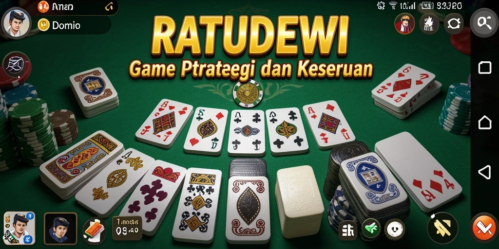 Tampilan antarmuka permainan Domino RATUDEWI yang menarik dan intuitif.
